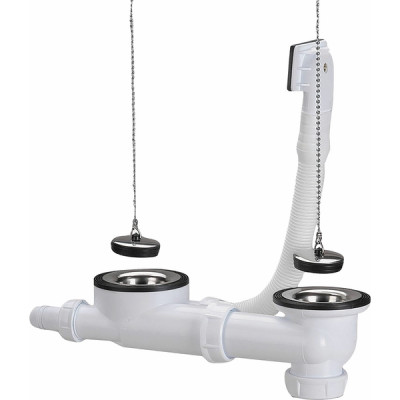 Vidagde complet avec siphon évier inox 2c - NICOLL : 0204311