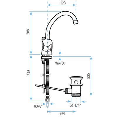 Monomando de  lavabo - WM336ND1ZC00P01 - ROCA : A5A3670C00