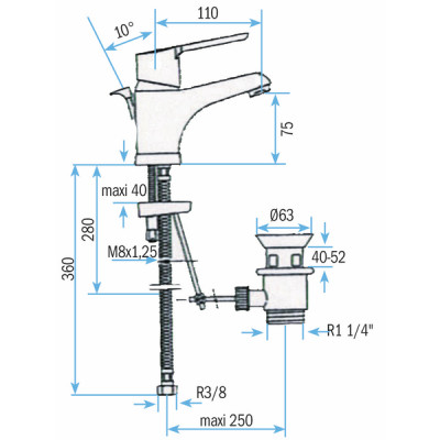 Mitigeur lavabo sans vidage AQUANOVA FLY - RAMON SOLER : 300169