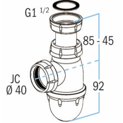 sifón  PVC fregadero 552 - NICOLL : 0204002