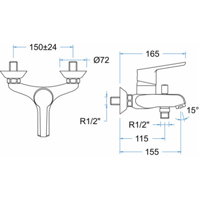 Bath shower mixer tap AQUANOVA FLY ENERGY - RAMON SOLER : 261561