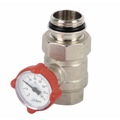 Ball valve, knob operated with integrated thermometer 1? - RBM : 00670690