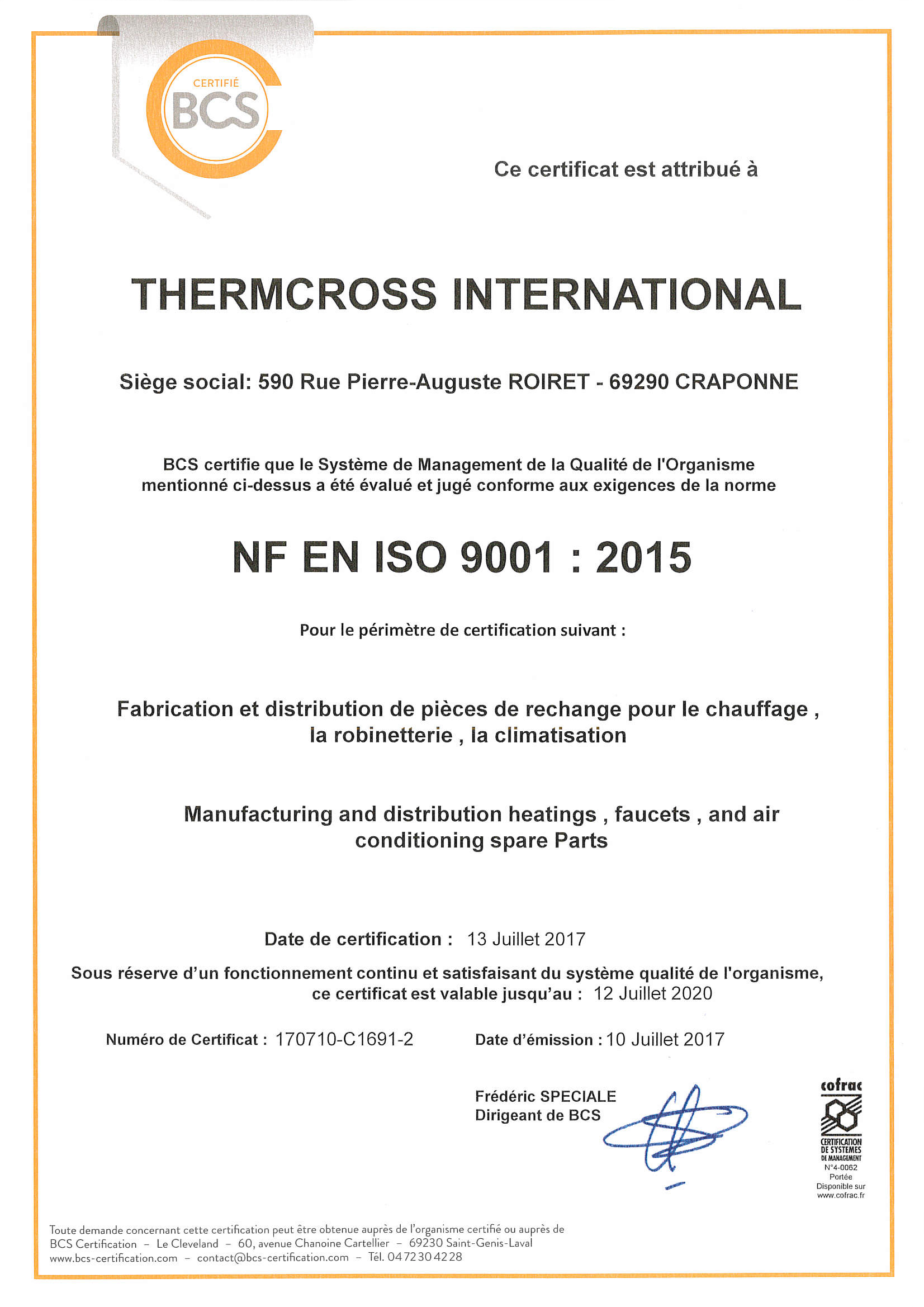 Termostato de ambiente - Thermcross International